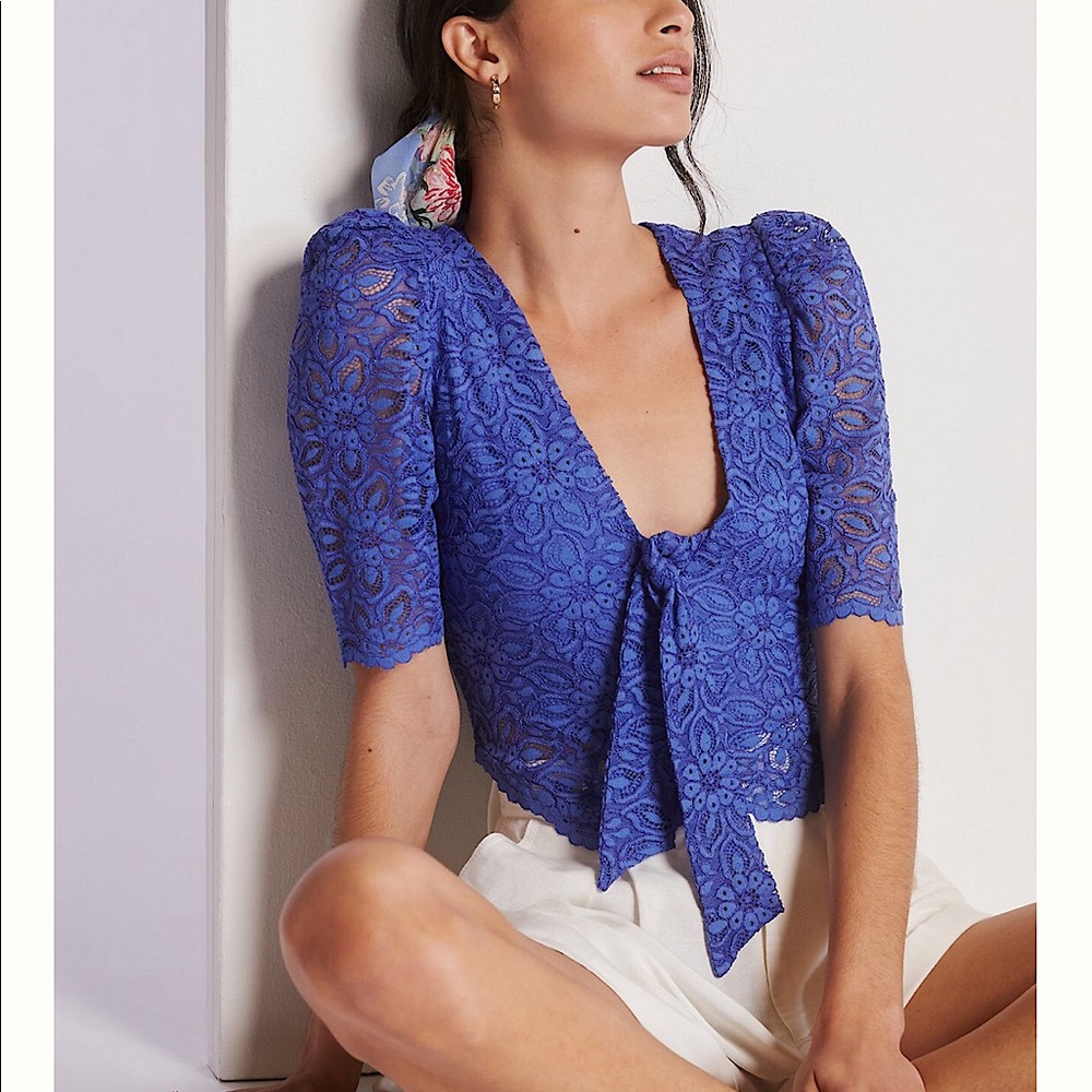 ANTHROPOLOGIE Maeve Tie Front Blouse